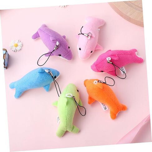 12pcs Cute Dolphin Plush Keychain Bag Pendants Cartoon Dolphin Accessories for Bags Backpacks and Keys in Saudi Arabia