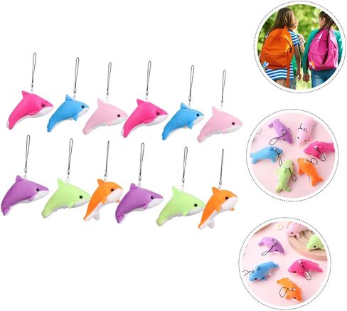 12pcs Cute Dolphin Plush Keychain Bag Pendants Cartoon Dolphin Accessories for Bags Backpacks and Keys in Saudi Arabia
