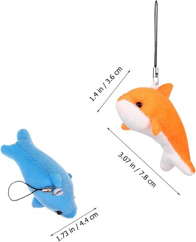 12pcs Cute Dolphin Plush Keychain Bag Pendants Cartoon Dolphin Accessories for Bags Backpacks and Keys in Saudi Arabia