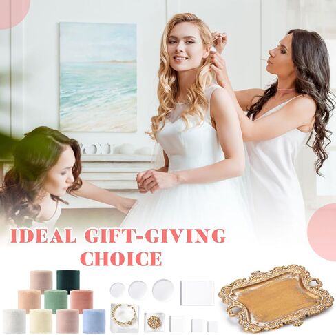 20 Pcs Flat Lay Props Set Include 1 Jewelry Tray Vintage Decor 9 Acrylic Display Block 9 Wedding Chiffon Silk Ribbon with Velvet Jewelry Ring Box for Bridal Party Wedding Photographer Props in Saudi Arabia