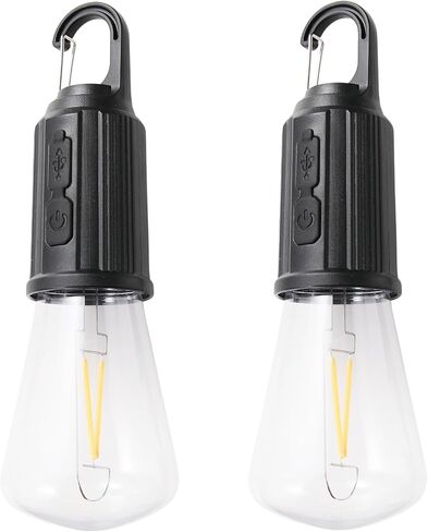 2Pack Rechargeable Camping Light for Tents,Portable LED Camping Lanterns Bulbs,3 Lighting Modes Hanging Camping Lamp for Emergency,Fishing,Hiking,Backpacking,Power Outages,Camping Essentials in Saudi Arabia
