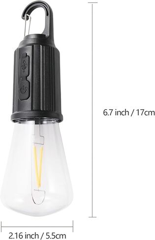 2Pack Rechargeable Camping Light for Tents,Portable LED Camping Lanterns Bulbs,3 Lighting Modes Hanging Camping Lamp for Emergency,Fishing,Hiking,Backpacking,Power Outages,Camping Essentials in Saudi Arabia