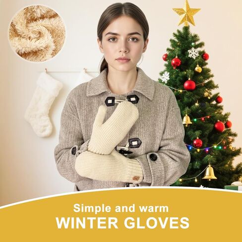 القفازات الشتوية للنساء دافئ الصوف المريح متماسك القفازات الثلجية الصوفية الثلجية وميتات هدايا الطقس البارد in Kuwait