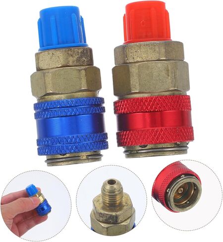 Ciieeo 1Pair Copper Air Conditioning Adapter Hose Fitting Quick Couplers for Car Durable Leak Connectors with User Friendly Installation and Wide Compatibility in Kuwait
