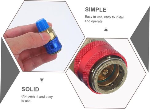 Ciieeo 1Pair Copper Air Conditioning Adapter Hose Fitting Quick Couplers for Car Durable Leak Connectors with User Friendly Installation and Wide Compatibility in Kuwait