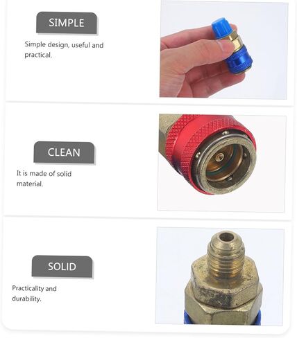 Ciieeo 1Pair Copper Air Conditioning Adapter Hose Fitting Quick Couplers for Car Durable Leak Connectors with User Friendly Installation and Wide Compatibility in Kuwait