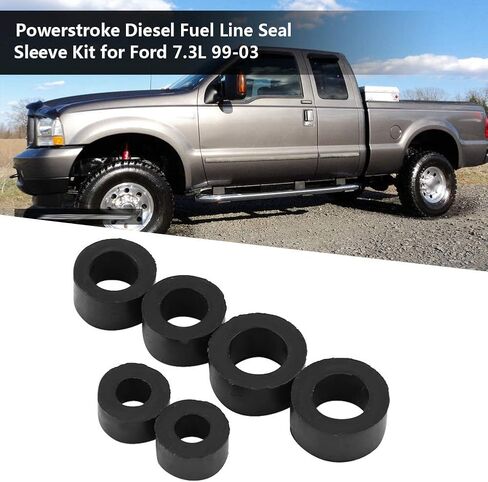 Fuel Line Kit, 6Pcs Fuel Line Sleeve Set, Fuel Injection Fuel Feed and Return Pipe Kit Compatible for 7.3L 99-03 in Saudi Arabia