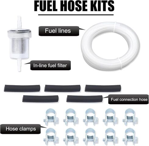 ijuicy Fuel Tank Hose Clip Kit, Fuel Pipe Hose Clip Filter Kit Replacement Part OEM: 1320399A/35320A, Compatible with Webasto Eberspacher Heater (16.4 ft) in Saudi Arabia