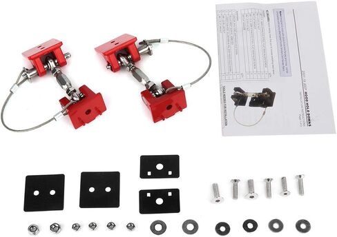 ECCPP Hood Catch Latch Lock Kit fit for 2007 2008 2009 2010 2011 2012 2013 2014 2015 2016 2017 2018 For Jeep Wrangler JK, JKU Unlimited Rubicon Sahara (Red,Aluminum) in Saudi Arabia