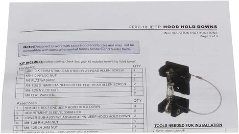 ECCPP Hood Catch Latch Lock Kit fit for 2007 2008 2009 2010 2011 2012 2013 2014 2015 2016 2017 2018 For Jeep Wrangler JK, JKU Unlimited Rubicon Sahara (Red,Aluminum) in Saudi Arabia