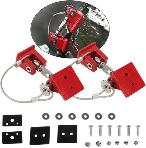 ECCPP Hood Catch Latch Lock Kit fit for 2007 2008 2009 2010 2011 2012 2013 2014 2015 2016 2017 2018 For Jeep Wrangler JK, JKU Unlimited Rubicon Sahara (Red,Aluminum) in Saudi Arabia