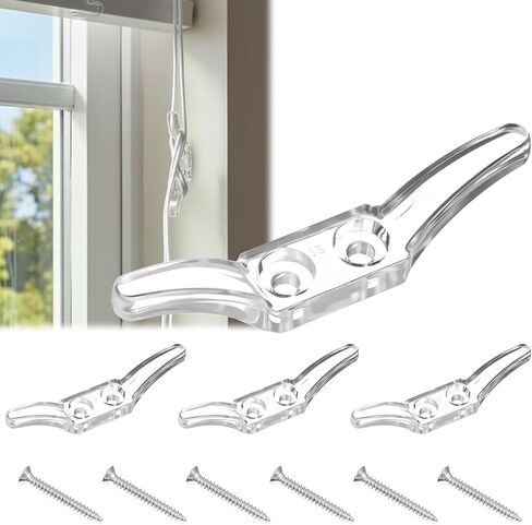 4 PCS الحبل مرابط للائتلاف النافذة حامل الحبل الأعمى مع مسامير البلاستيك الظل حامل السلسلة الملحقات العمياء السنانير لنافذ الستائر الستائر شمس ظلال الحبال in Kuwait