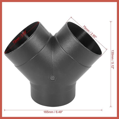ACROPIX 75mm Car Heater Warm 3 Way Air Ducting Pipe Y Shape Outlet Connector Black Plastic Car Parts in Saudi Arabia