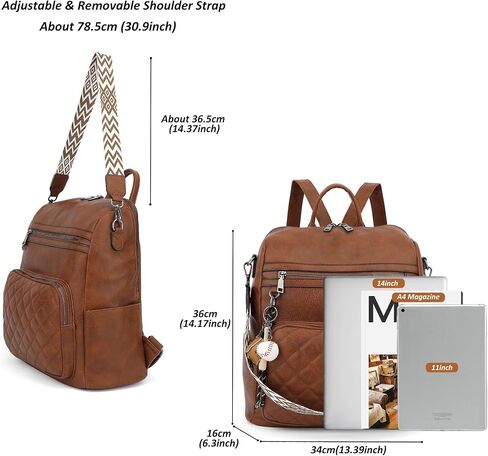 Backpack Purse for Women Large Leather Convertible Backpack Ladies Shoulder Bag Fashion Backpack Handbags for Travel and Work (Brown) in Saudi Arabia