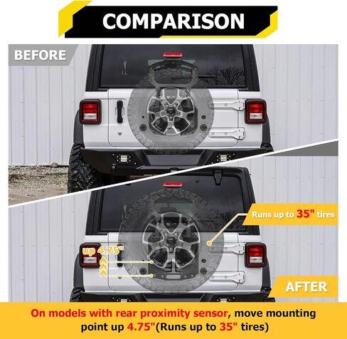 WeiSen Spare Tire Relocation Mounting Bracket Spare Tire Relocation Replacement Compatible with Jeep Wrangler JL 2018-2024 in Saudi Arabia