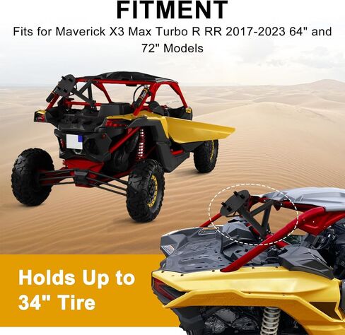 PSLER MAVERICK X3 حاملة إطارات حاملة Mount UTV Prepr Tyre Bracket FITS لـ Maverick X3 Max Turbo R RR 2017-2023 64 "و 72" تملك طراز in Kuwait