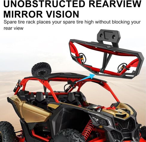 PSLER MAVERICK X3 حاملة إطارات حاملة Mount UTV Prepr Tyre Bracket FITS لـ Maverick X3 Max Turbo R RR 2017-2023 64 "و 72" تملك طراز in Kuwait