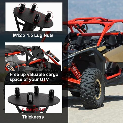 PSLER MAVERICK X3 حاملة إطارات حاملة Mount UTV Prepr Tyre Bracket FITS لـ Maverick X3 Max Turbo R RR 2017-2023 64 "و 72" تملك طراز in Kuwait