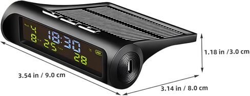 Solar-Powered Car Clock Digital Thermometer Vehicle Temperature Gauge Dashboard Accessory in Saudi Arabia