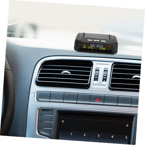 2pcs Solar Powered Multifunctional Digital Clock for Cars Date and Temperature Display for Trucks and Vehicles Portable Dashboard Thermometer Accessory in Kuwait