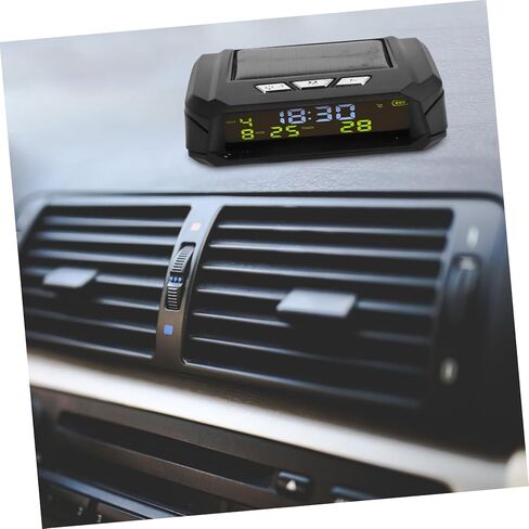 2pcs Solar Powered Multifunctional Digital Clock for Cars Date and Temperature Display for Trucks and Vehicles Portable Dashboard Thermometer Accessory in Kuwait
