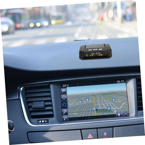 2pcs Solar Powered Multifunctional Digital Clock for Cars Date and Temperature Display for Trucks and Vehicles Portable Dashboard Thermometer Accessory in Kuwait