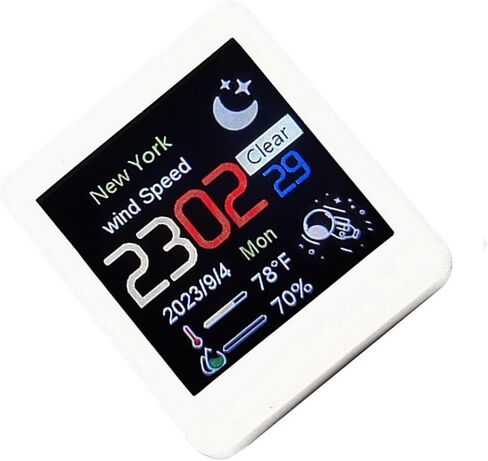 White Mini Desktop Clock WiFi Weather Clock 1.5" Screen Temperature & Humidity Parts in Saudi Arabia