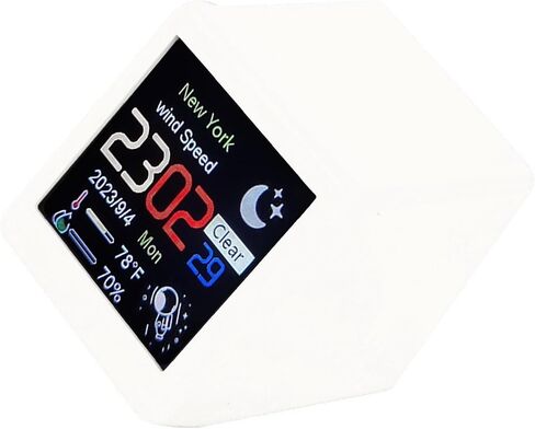 White Mini Desktop Clock WiFi Weather Clock 1.5" Screen Temperature & Humidity Parts in Saudi Arabia
