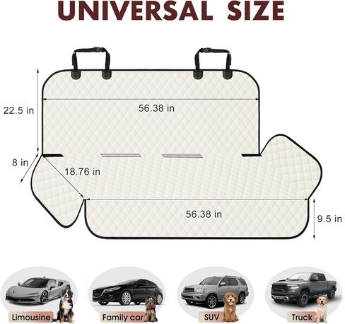 غطاء المقعد الخلفي للكلاب، أغطية مقاعد الحيوانات الأليفة مقاومة للماء وغير قابلة للانزلاق، واقي مقعد السيارة للمقعد الخلفي، غطاء مقعد السيارة الخلفي بمقاس عالمي يناسب السيارات والشاحنات وسيارات الدفع الرباعي، أسود in Kuwait