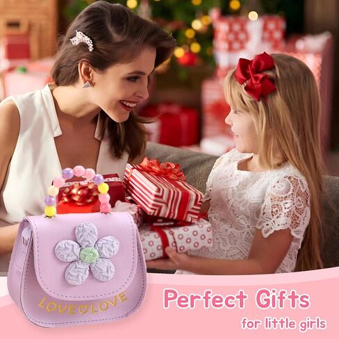 Girls Purse Cute Flower Toddler Purse for Little Girl Shoulder Handbags Christmas Birthday Gift for 3-8 Year Old (pink bowknot) in Saudi Arabia