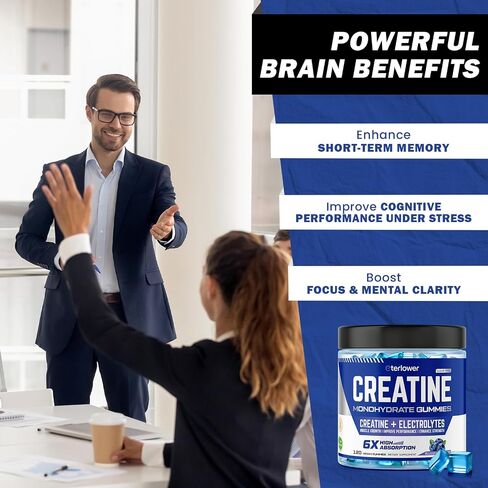 Creatine Monohydrate Gummies for Men & Women, 5g Flavored Creatine Gummy with Electrolytes for Muscle Strength, Muscle Builder, Energy Booster, Pre Workout Supplement, Sugar-Free & Vegan, 120 Count in Saudi Arabia