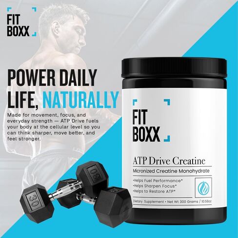 ATPDrive Micronized Monohydrate Creatine for Daily Strength, Mental Clarity & Cellular Power, No Sugar, Clean, High-Absorption Formula, 60 Servings in Saudi Arabia