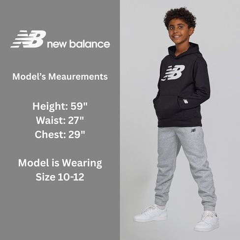 New Balance Boys & Toddlers Athletic 2 قطعة-القطن الناعم المخلوطة هوديي وركض النشط مجموعة التعرق النشط (2T-12) in Saudi Arabia