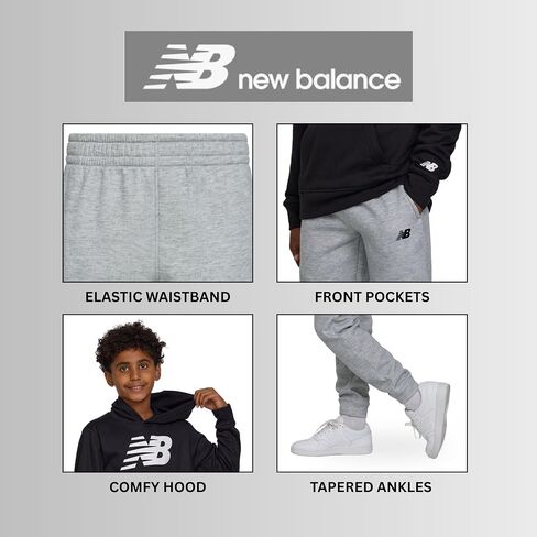 New Balance Boys & Toddlers Athletic 2 قطعة-القطن الناعم المخلوطة هوديي وركض النشط مجموعة التعرق النشط (2T-12) in Saudi Arabia