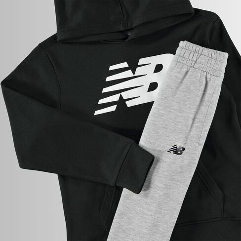 New Balance Boys & Toddlers Athletic 2 قطعة-القطن الناعم المخلوطة هوديي وركض النشط مجموعة التعرق النشط (2T-12) in Saudi Arabia