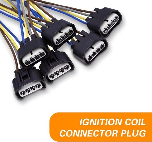 Ijuicy 6 PCS 90980-11885 موصل ملف الإشعال ، واستبدال تسخير سلك لفائف الإشعال ، متوافق مع Camry Corolla RAV4 وأكثر (أسود) in Saudi Arabia