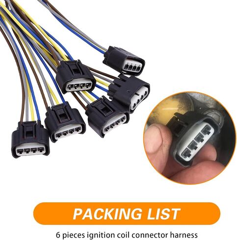 Ijuicy 6 PCS 90980-11885 موصل ملف الإشعال ، واستبدال تسخير سلك لفائف الإشعال ، متوافق مع Camry Corolla RAV4 وأكثر (أسود) in Saudi Arabia