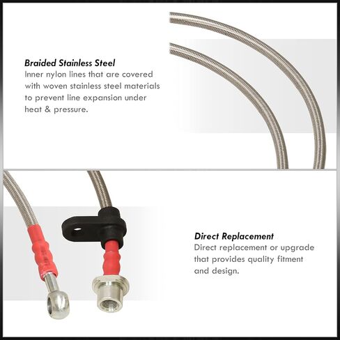 AJP Distributors Silver Stainless Steel Braided Oil Disc Brake Lines Hoses Cables Kit 4PC Front & Rear Set Compatible/Replacement For Celica GT T200 JDM 1994 1995 1996 1997 1998 1999 94 95 96 97 98 99 in Saudi Arabia