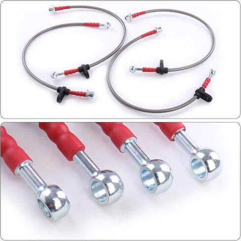AJP Distributors Silver Stainless Steel Braided Oil Disc Brake Lines Hoses Cables Kit 4PC Front & Rear Set Compatible/Replacement For Celica GT T200 JDM 1994 1995 1996 1997 1998 1999 94 95 96 97 98 99 in Saudi Arabia