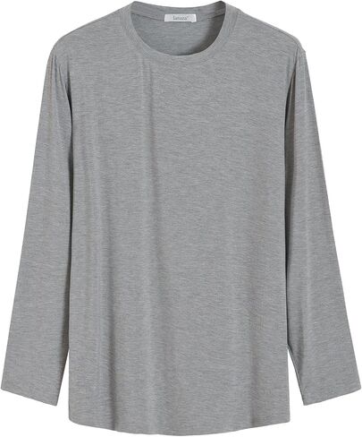 Latuza Men's Bamboo Viscose T-Shirts Long Sleeve Crewneck Tees 2 Pack in Saudi Arabia