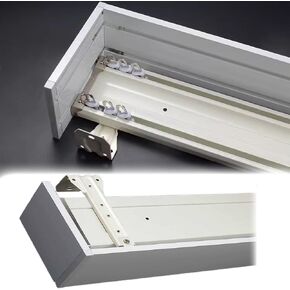 Heavy Duty Aluminum Curtain Track Box for Windows, Wall-Mounted Double Rail Decorative Cornice Boards, 230cm/7.5ft for Bedroom & Living Room Decor in Kuwait