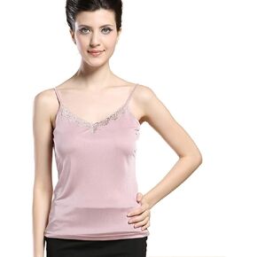 Forever Angel Women's 100% Silk Lace Camisole Cami Tank Top in Saudi Arabia