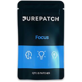 Pure Patch Focus Patch – Plant-Based Vegan Topical Patch – Alpha GPC – Lion’s Mane – L-Tyrosine – Non-Ingestible – Water-Resistant – Gentle on Skin – Gluten Free – Made in USA – 30 Patches in Saudi Arabia