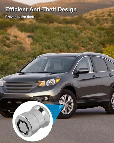 Wheel Lock Lug Nut Set Fit for Honda CR-V 2007-2025 Civic 2016 Accord 2008-2012 Anti-Theft Chrome Alloy Replace 08W42-SCV-101 08W42SCV101 08W42-SCV-100 08W42SCV100 08W42-SCV-102 08W42SCV102 Short in Saudi Arabia