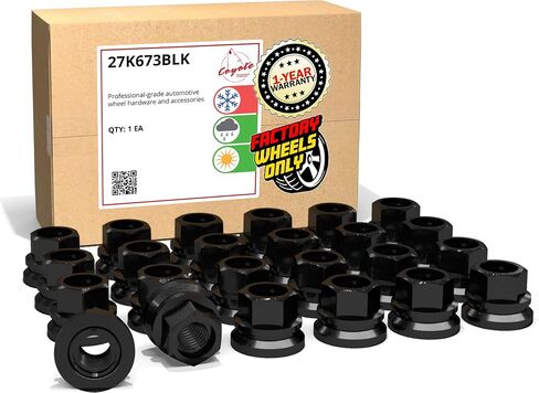 أجزاء العجلات أجزاء من مصرفي العروة المصنوع من OEM ، حزمة 24 (M14 × 2.0 ، 0.90 "Long ، 13/16" (21 مم) Hex ، الأسود) in Kuwait