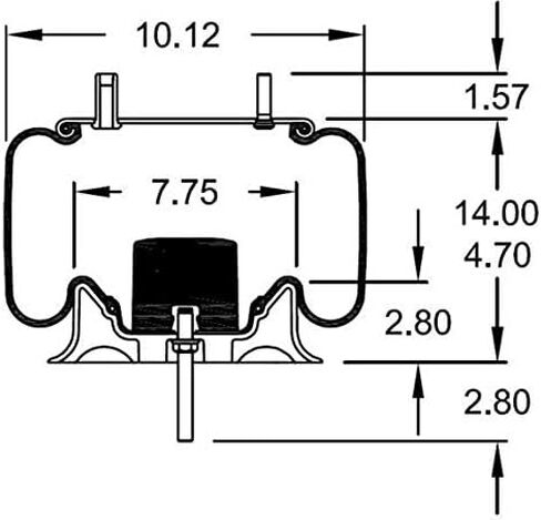 2 pack of TORQUE Trailer Air Spring Bag (Replaces Firestone 9807, W01-358-9807, Goodyear 1R12-1047, SAF Holland 90557372) (2 x TR9807) in Saudi Arabia