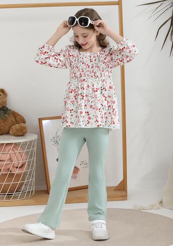 مجموعة Amclos Girl مجموعة 3-10 سنوات ملابس الأطفال ، رائعتين لطيف طويل الأكمام من قمم الزهور+ in Kuwait