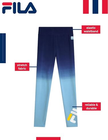 Fila Girls Leggings - Soft Breathable High Waisted Leggings for Girls - Athletic Stretch Pants Workout Clothes (Sizes: S-XL) in Saudi Arabia
