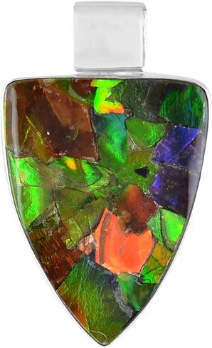 Starborn Ammolite and Sterling Silver Shield Pendant in Saudi Arabia