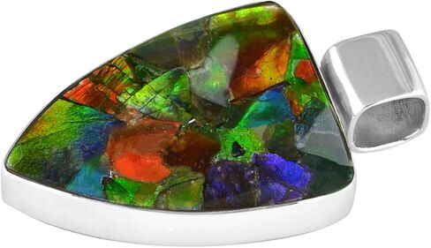 Starborn Ammolite and Sterling Silver Shield Pendant in Saudi Arabia